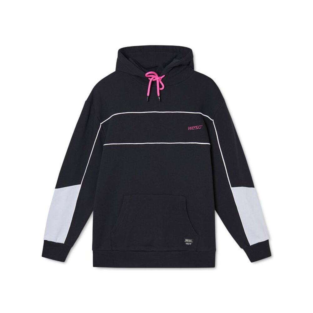 WESC Mens Mike Black Logo Graphic Draw String Hoodie S